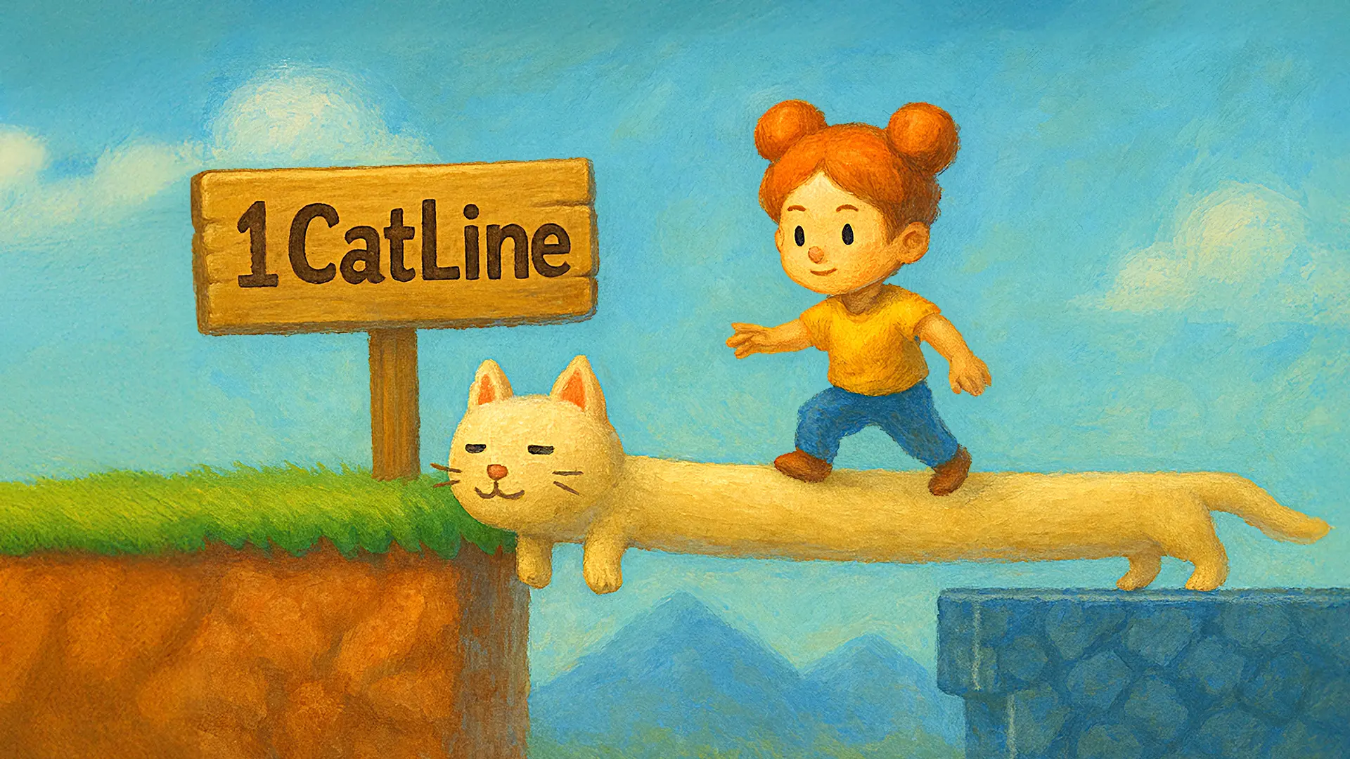 1 Catline girl and cat drawing