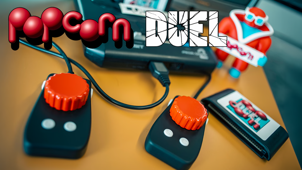 PopCorn Duel spinner controllers and cartridge