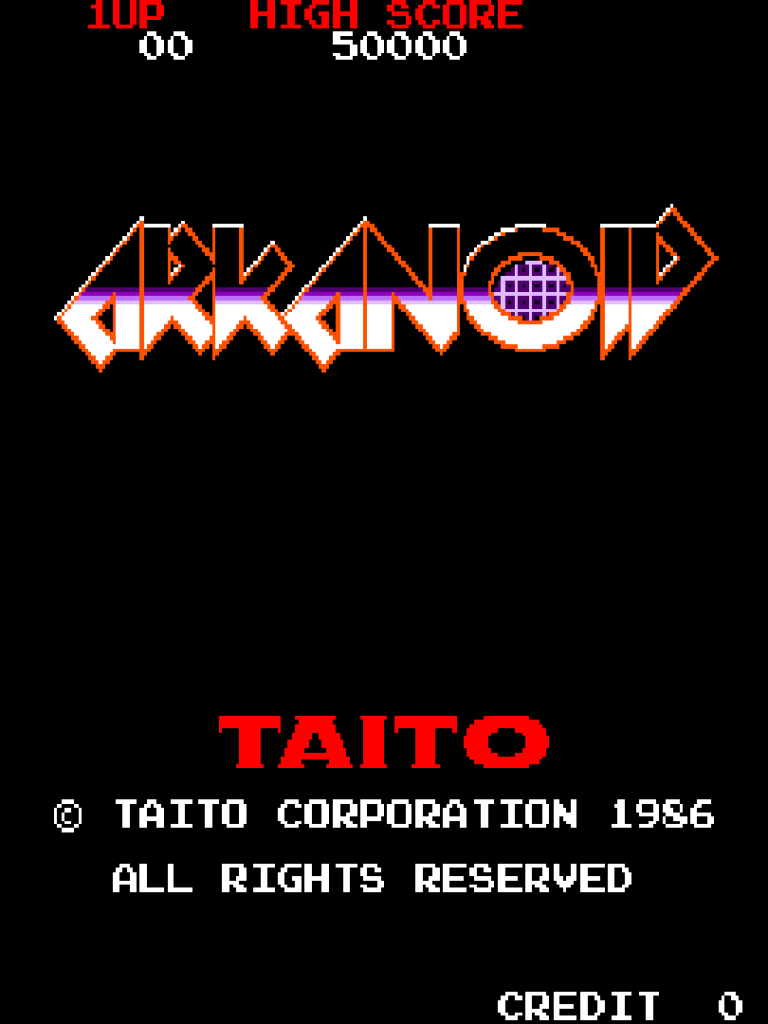 Arkanoid title screen