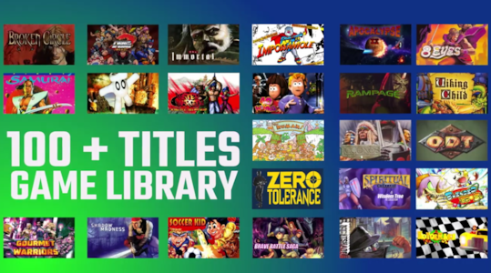Bleemcast games and text stating 1000+ Titles Game Library