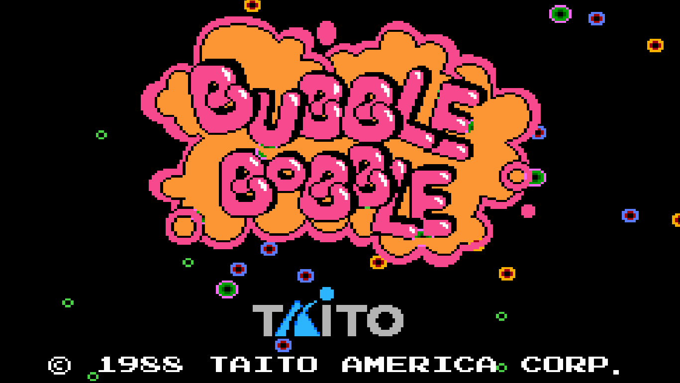NES Bubble Bobble title screen