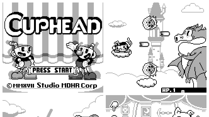 Cuphead Game Boy demake
