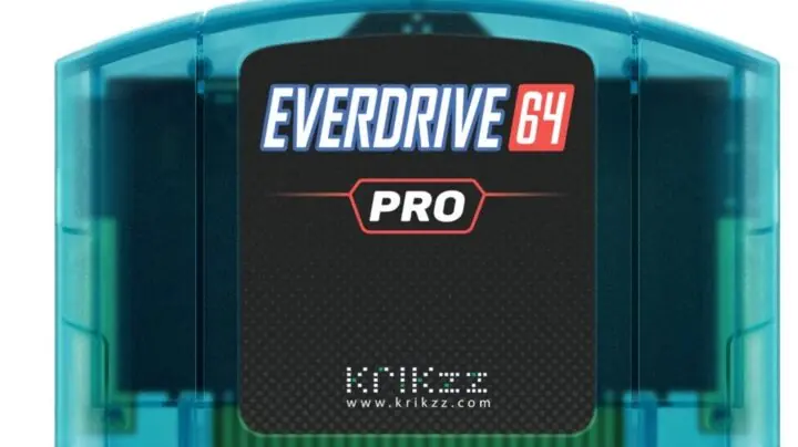 Everdrive 64 Pro ice blue cartridge