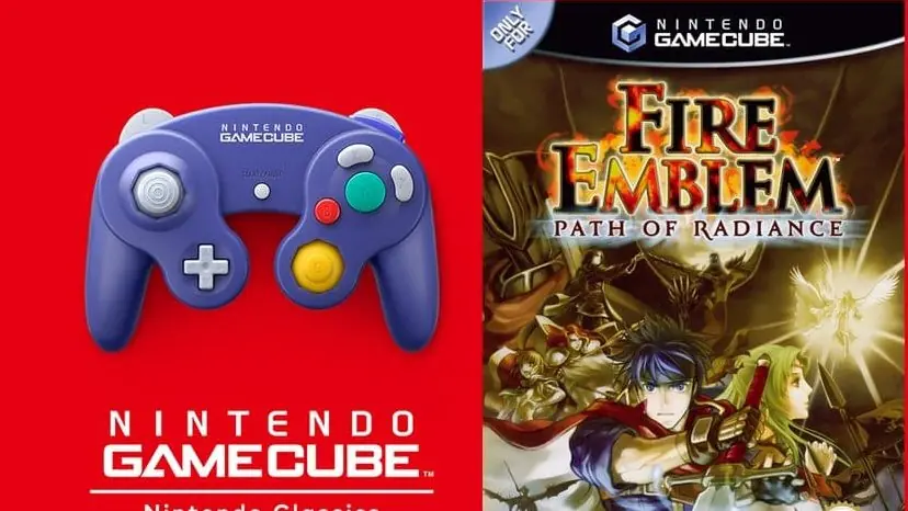 Fire Emblem: Path of Radiance packshot with GameCube controller
