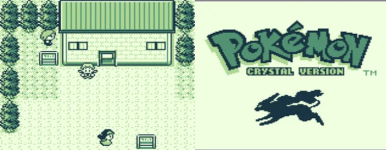 Pokemon Crystal title screen via GBC2DMG