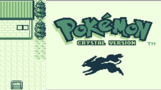 Pokemon Crystal title screen via GBC2DMG
