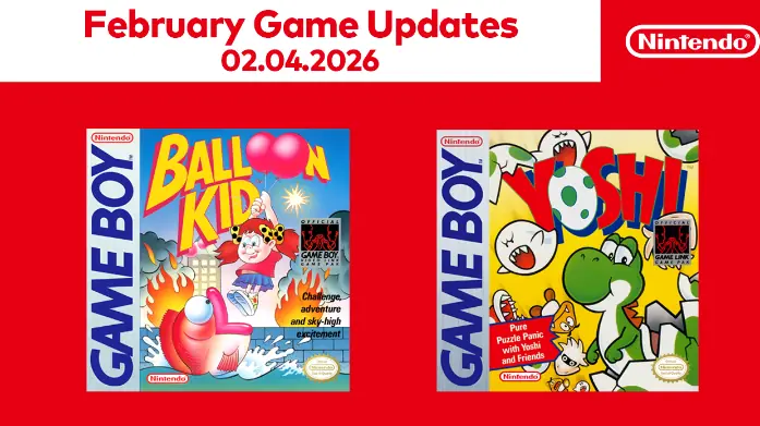 Game Boy Switch Online Yoshi and Balloon Kid packshots