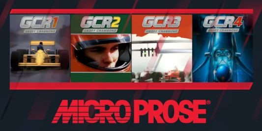 Geoff Crammond GCR game covers and MicroProse logo