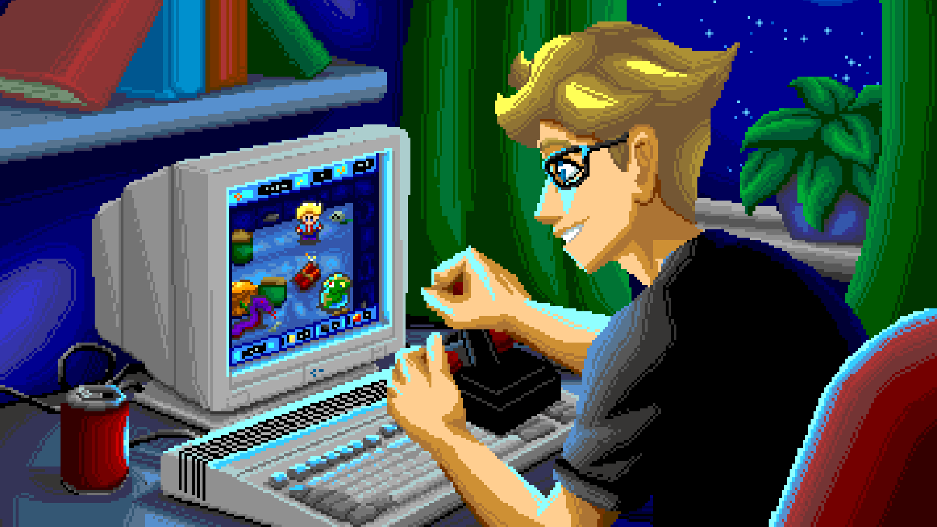Kabooomania screenshot of character playing it on an Amiga