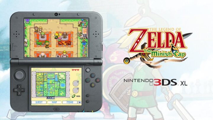 Minish Cap running on 3DS with logo