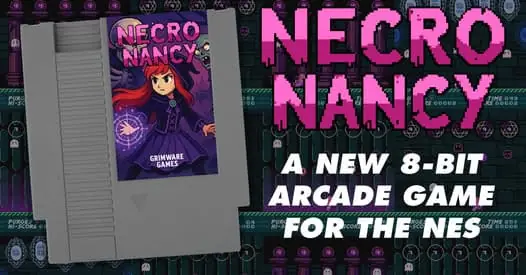Necro Nancy logo and NES cart