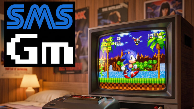 SMS Game Maker header with Sonic running on Master System 2