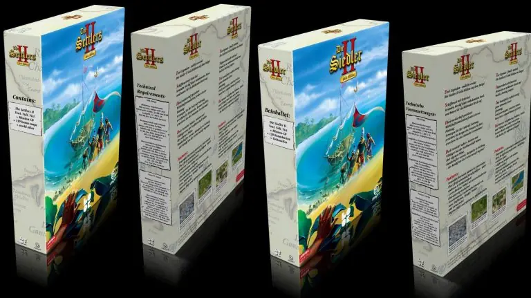The Settlers II Amiga boxes