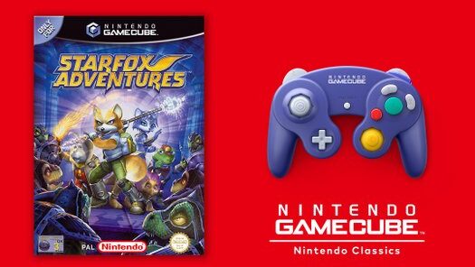 Star Fox Adventures box art with Nintendo Classics logo and GameCube controller