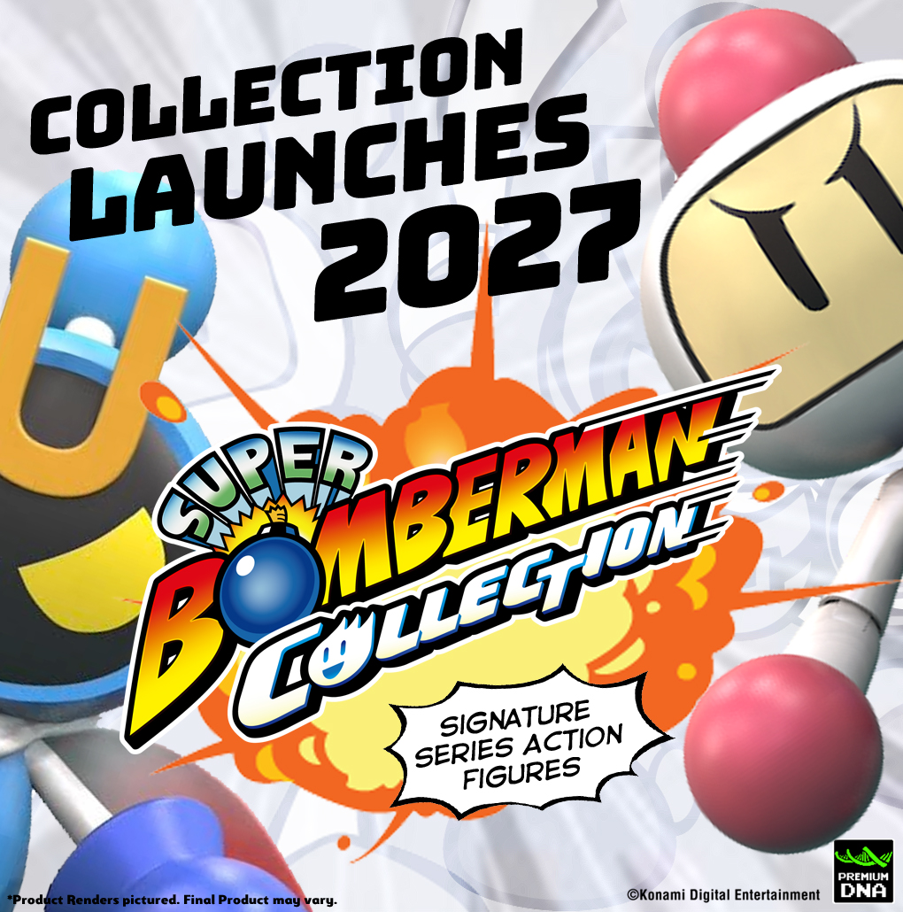 Super Bomberman Collection action figures preview and logo