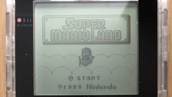 Super Mario Land 1.5 totle screen on a Game Boy