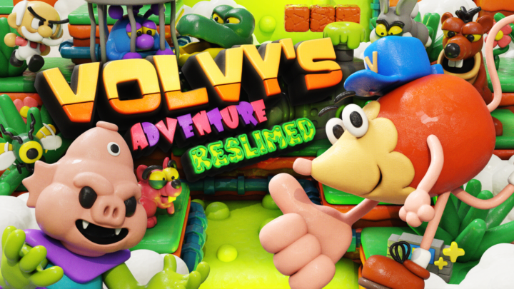 Volvy's Adventure logo and Volvy's big hand giving thumbs up