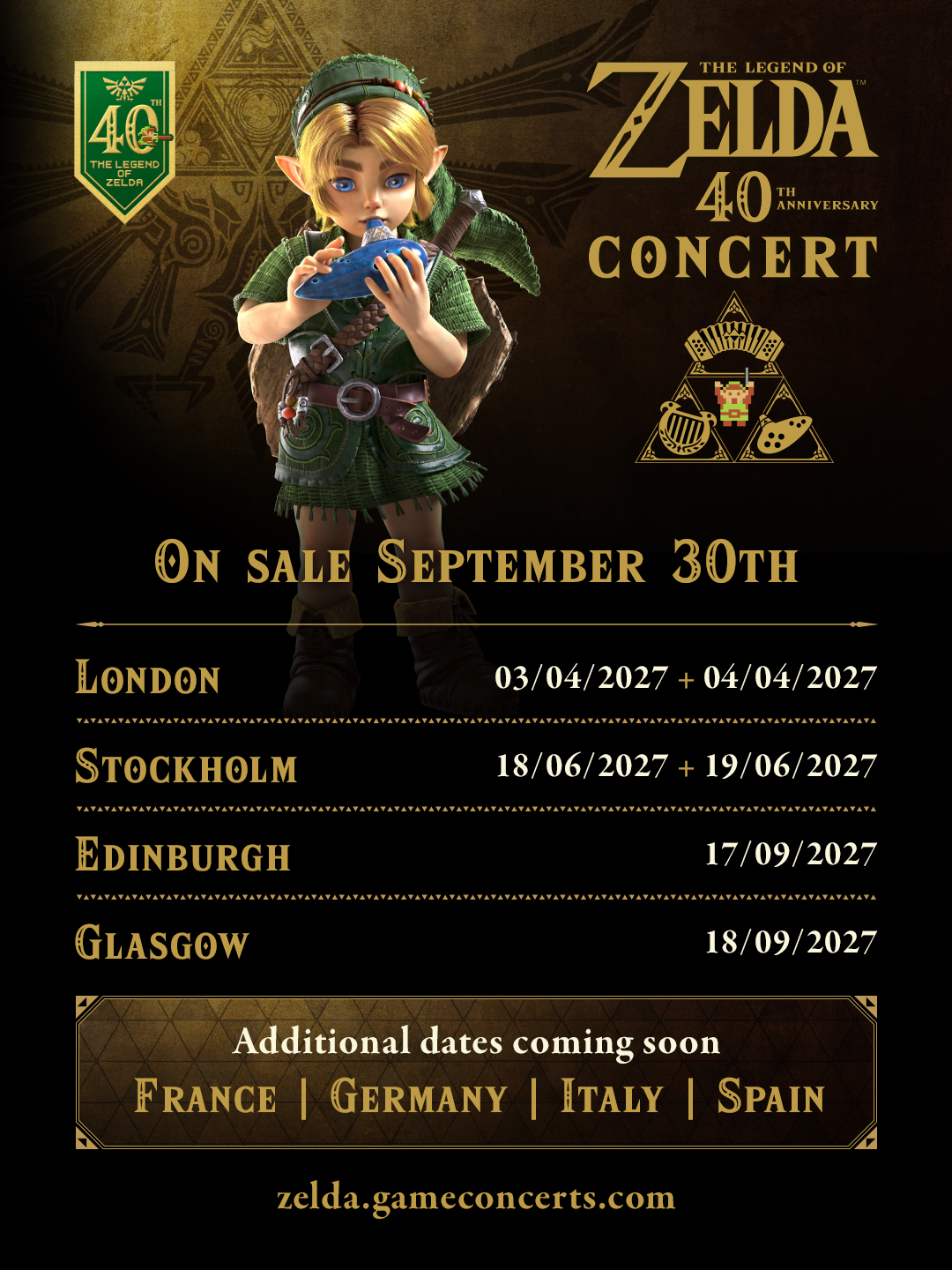 Zelda 40th Anniversary Concert flyer