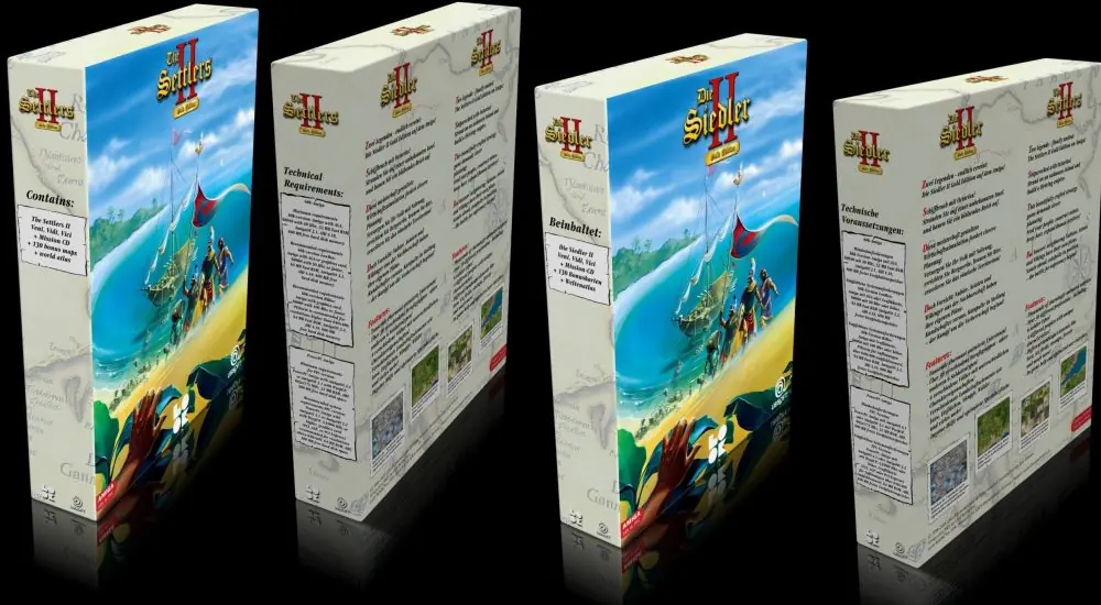 The Settlers II Amiga boxes